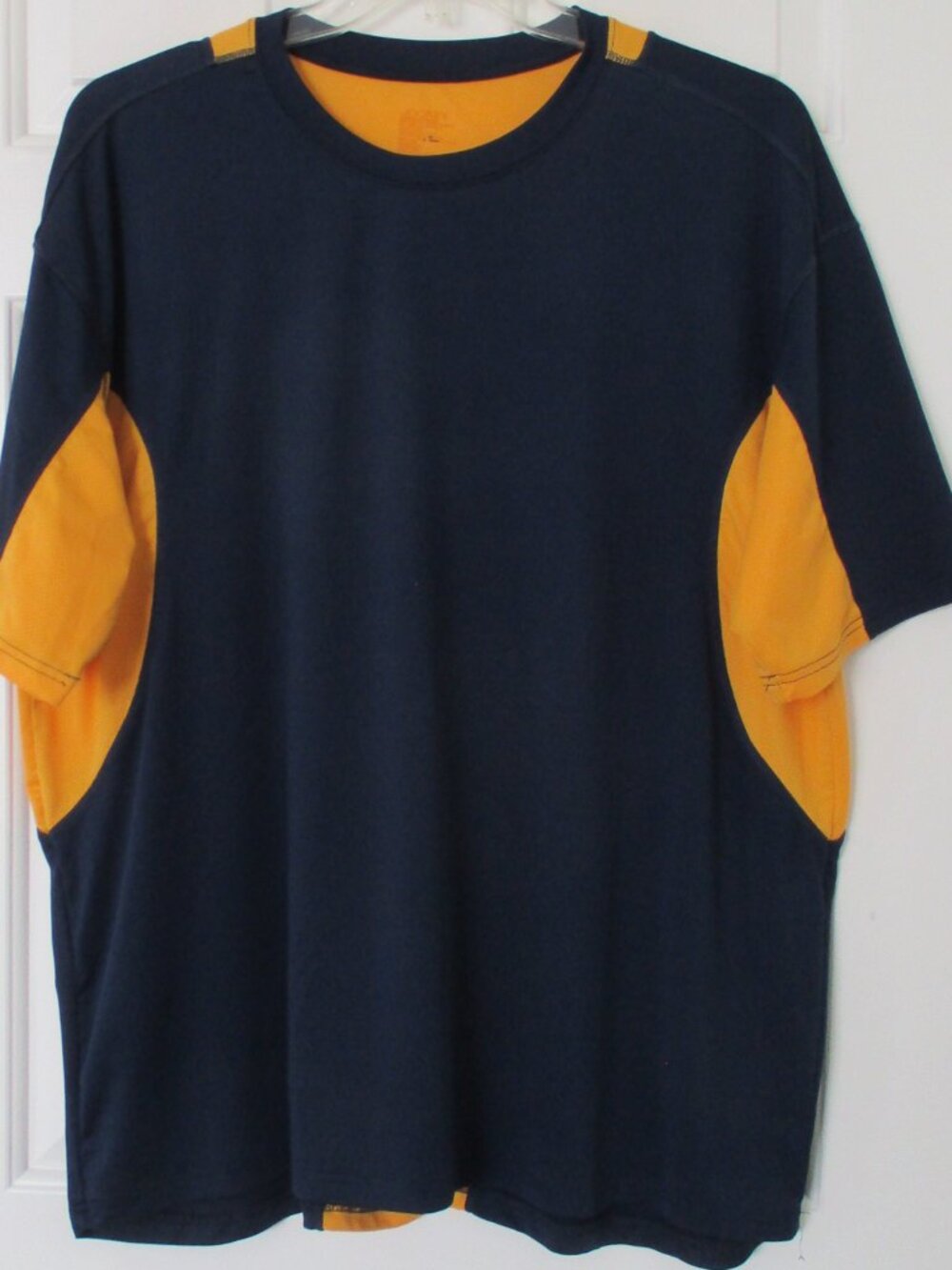 Jockey Mens S/S Crew Navy & Gold Athletic T-Shirt - Size XL